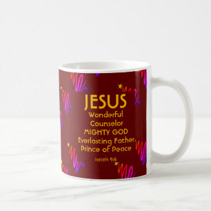 Burgundy Isaiah Jesus Christmas Coffee Mug