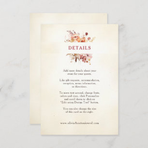 Burgundy & Ivory Elegant Floral Enclosure Card