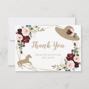 Burgundy Kentucky Derby Thank You Card