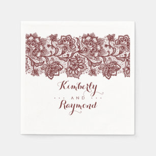 Burgundy Lace Napkin