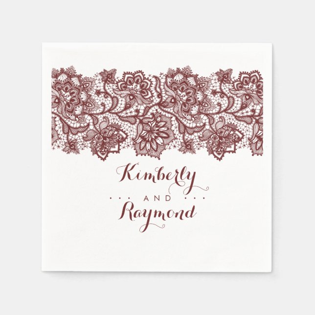 Burgundy Lace Napkin (Front)