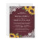 Burgundy Lace Sunflower Budget Wedding Invitation