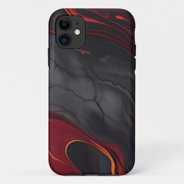 Burgundy Lava Marble Case-Mate iPhone Case (Back)