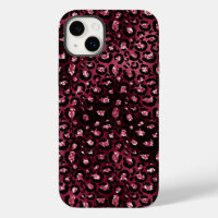 Burgundy Leopard Print Glitter