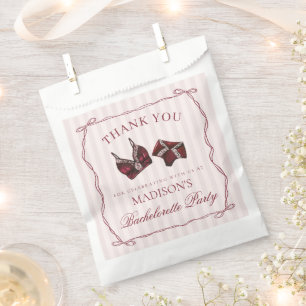 Burgundy Lingerie Bachelorette Panty Party Dessert Favour Bags