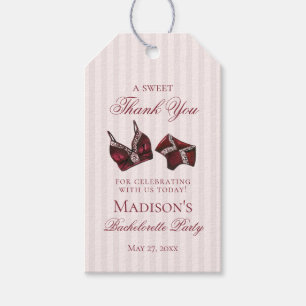 Burgundy Lingerie Shower Bachelorette Bridal Favor Gift Tags