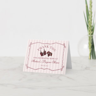 Burgundy Lingerie Shower Bachelorette Thank You 