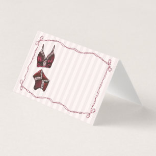 Burgundy Lingerie Shower Place Card Table Decor