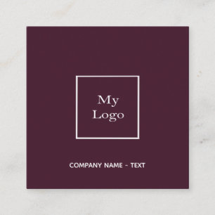 Burgundy logo QR code elegant Square Business Card