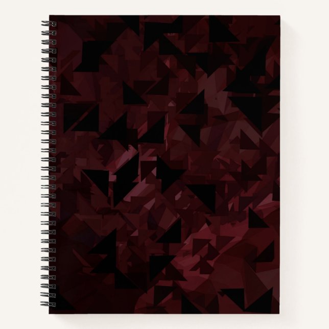 Burgundy Low-Poly Bullet Journal / Lined Notebook (Front)