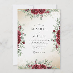 Burgundy Lush Wedding Invitation