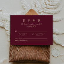 Burgundy Luxury Wedding RSVP Response Cards