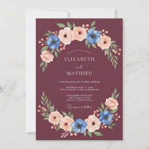 Burgundy Magnificent Winter Wedding Invitation