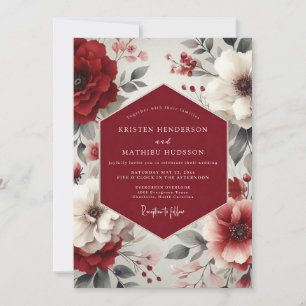 Burgundy Majestic Autumnal Wedding Invitation
