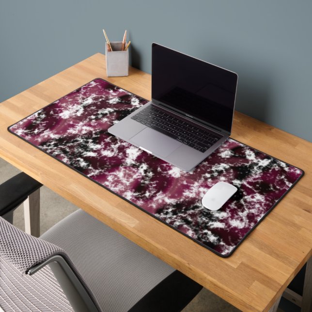 Burgundy Marble Abstract Desk Mat (Office 2)