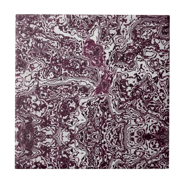 Burgundy Marble Stone Graffiti Tile (Front)