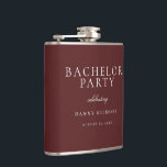 Burgundy Maroon Classic Mens Bachelor Party Gift Hip Flask<br><div class="desc">Burgundy Maroon Classic Mens Bachelor Party Gift Flask

Follow our store for lots more invitations and designs</div>