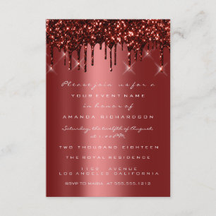 Burgundy Maroon Glitter Drips Bridal Sweet 16th Invitation