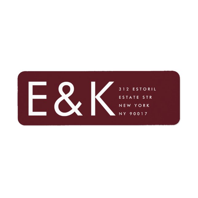 Burgundy Maroon Modern Bold Big Monogram (Front)