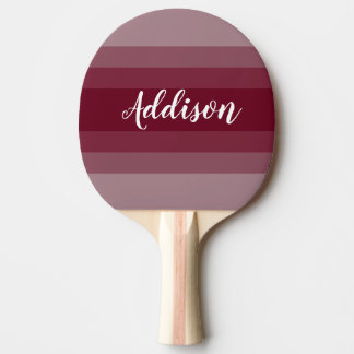 Burgundy Maroon Ombre Stiped Ping Pong Paddle