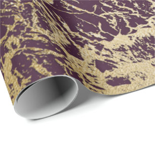 Burgundy Maroon Red Gold Glam Abstract Marble Wrapping Paper