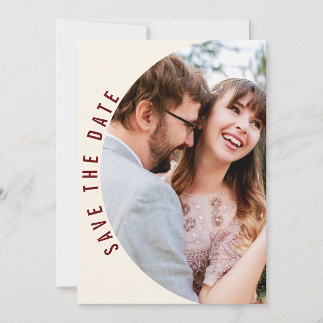 Burgundy maroon Watercolor floral Wedding  Save The Date (Front)