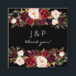Burgundy Marsala and Blush Floral - Black Favour Tags<br><div class="desc">Send your guests home with your gifts home in style with pink blush and burgundy marsala floral monogram thank you favour tags.  Great for weddings & parties.  Available with a white,  black,  burgundy,  pink,  and dark burgundy background.  See our Burgundy Marsala Collection for more styles.</div>