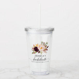 Burgundy Marsala Bachelorette Party Favour Tumbler