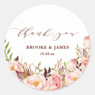 Burgundy Marsala Blush Boho Wedding Sticker