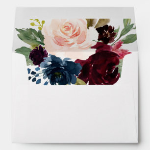 burgundy marsala blush pink navy floral envelopes
