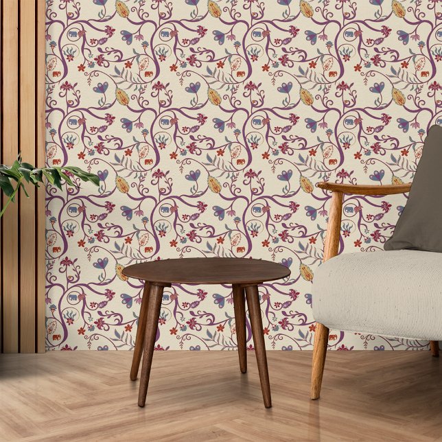 Burgundy Marsala Bohemian Pattern Wallpaper (Creator Uploaded)