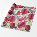 Burgundy Marsala Boho Watercolor Floral Pattern Wrapping Paper<br><div class="desc">A boho floral design features a romantic watercolor marsala roses flowers pattern. Please contact me if you have any special request.</div>