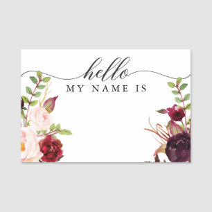 Burgundy Marsala Name Tag