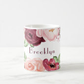 Burgundy/Marsala & Pink Peony Bouquet Coffee Mug (Center)