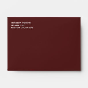 Burgundy Marsala Simple Minimalist Coloured Envelo Envelope