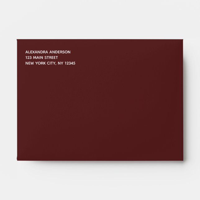 Burgundy Marsala Simple Minimalist Coloured Envelo Envelope (Front)