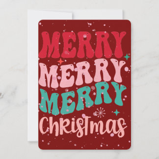 Burgundy Merry Christmas Card