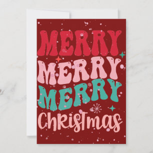 Burgundy Merry Christmas Card