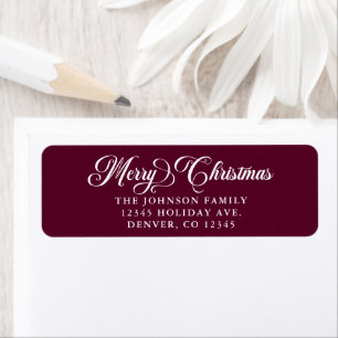 Burgundy Merry Christmas Pretty Calligraphy