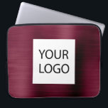 Burgundy Metallic - Custom Logo Promotional Laptop Sleeve<br><div class="desc">Modern Burgundy Faux Metallic Stainless Elegant Your Custom Logo Promotional Laptop Bag or Sleeve Promotional (promo) advertisement Case. This classy professional business computer case can be customised to include your company or business logo.</div>