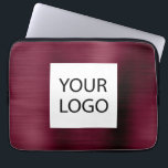 Burgundy Metallic - Custom Logo Promotional Laptop Sleeve<br><div class="desc">Modern Burgundy Faux Metallic Stainless Elegant Your Custom Logo Promotional Laptop Bag or Sleeve Promotional (promo) advertisement Case. This classy professional business computer case can be customised to include your company or business logo.</div>