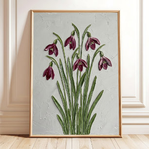 Burgundy Minimalist Abstract Wall Art Print
