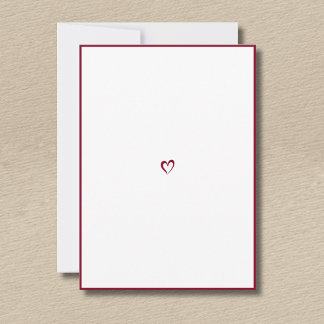 Burgundy Minimalist Border Little Heart No Text Card