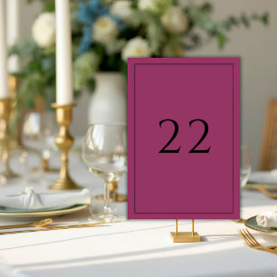 Burgundy Minimalist Elegant Wedding Table Number