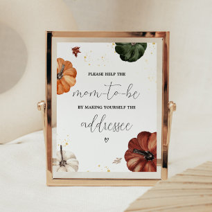 Burgundy Minimalist Pumpkin Envelope Station Poster