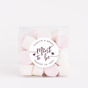 Burgundy   Mint to Be Personalised Wedding Favour Classic Round Sticker