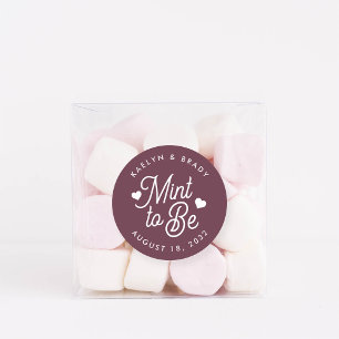 Burgundy Mint to Be Personalised Wedding Favour Classic Round Sticker