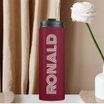 Burgundy Modern Typography Groomsman Thermal Tumbler<br><div class="desc">A gift for your wedding groomsman or best man! Keep hot beverages hot and cold beverages cold with this insulated,  metal thermal tumbler that is a trendy,  burgundy colour along with name printed in white,  modern style typography. Edit your thermal tumbler and replace name with your desired name.</div>