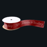 Burgundy Monogram Wedding Custom Name Personalised Satin Ribbon<br><div class="desc">This custom design features a simple monogram on the left with personalised names next to it in white text on a burgundy red background. Personalised by editing the text in the text boxes</div>
