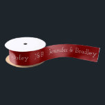 Burgundy Monogram Wedding Custom Name Personalised Satin Ribbon<br><div class="desc">This custom design features a simple monogram on the left with personalised names next to it in white text on a burgundy red background. Personalised by editing the text in the text boxes</div>
